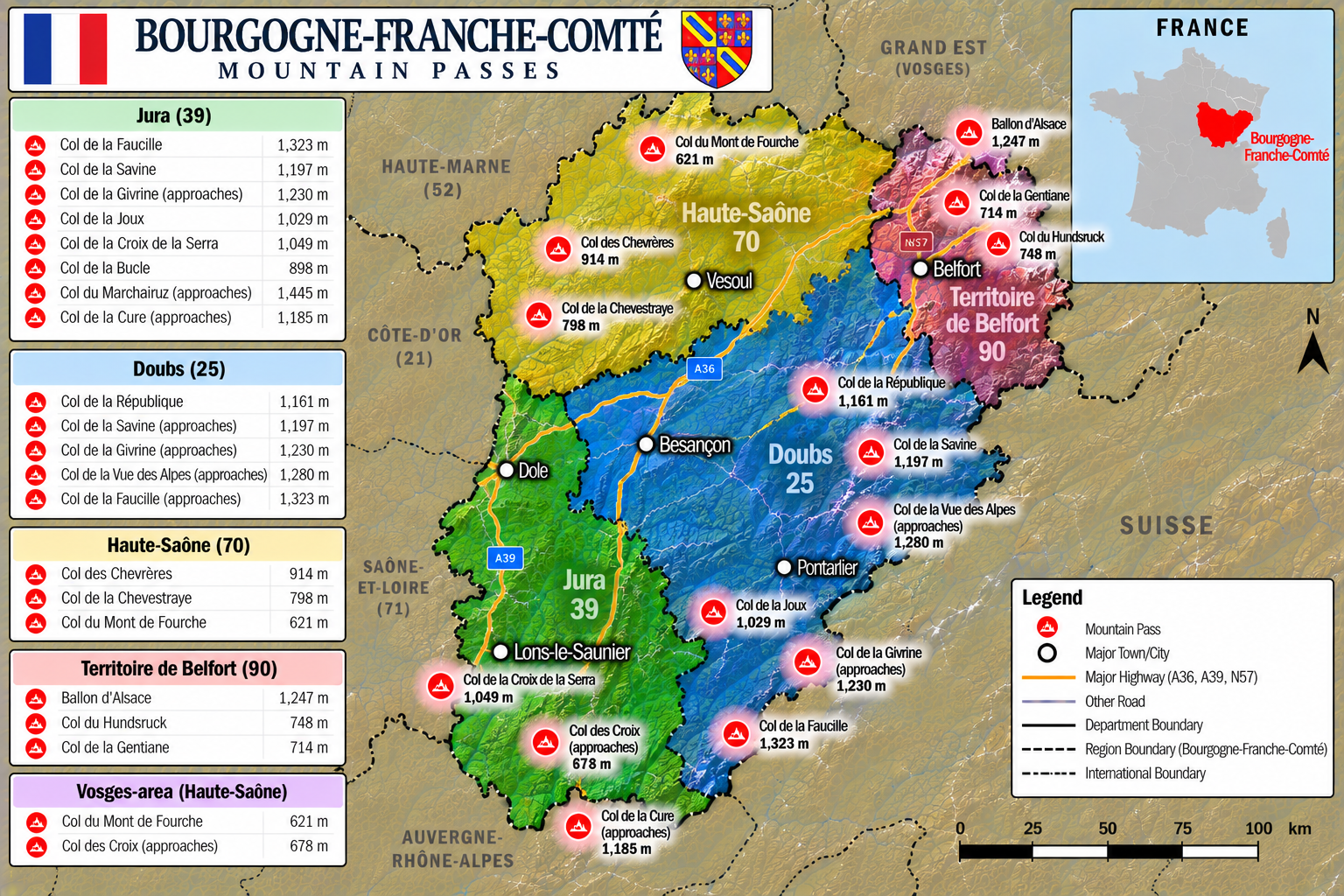 Bourgogne-Franche-Comté Map